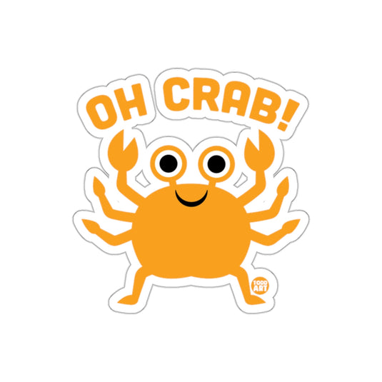 Oh Crab Cute Orange Cartoon Sea Animal Sticker