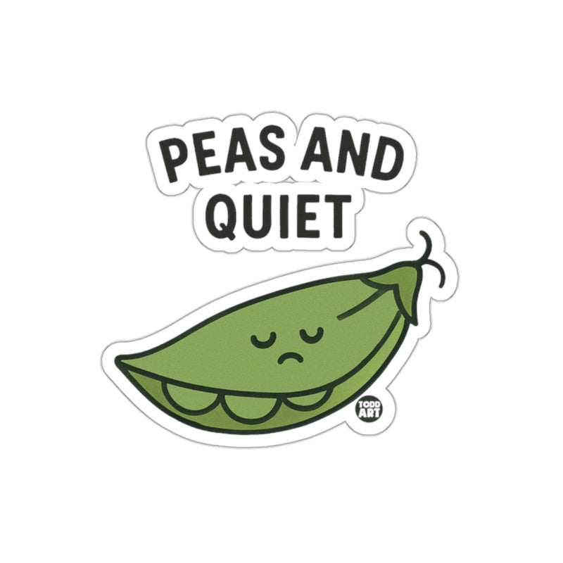 Load image into Gallery viewer, Peas and Quiet Pea Sticker Funny Cute Vegetable Art Decor
