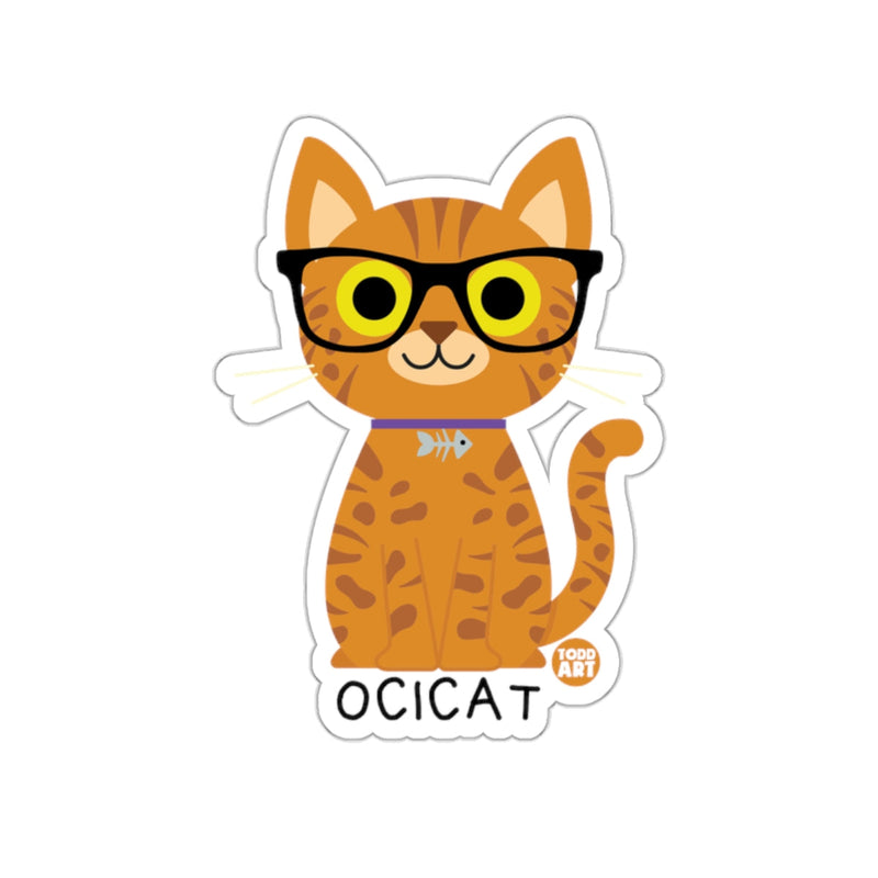 Load image into Gallery viewer, Ocicat Cartoon Sticker Featuring Glasses Accessory
