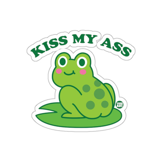 Kiss My Ass Frog Funny Vinyl Sticker for Laptops
