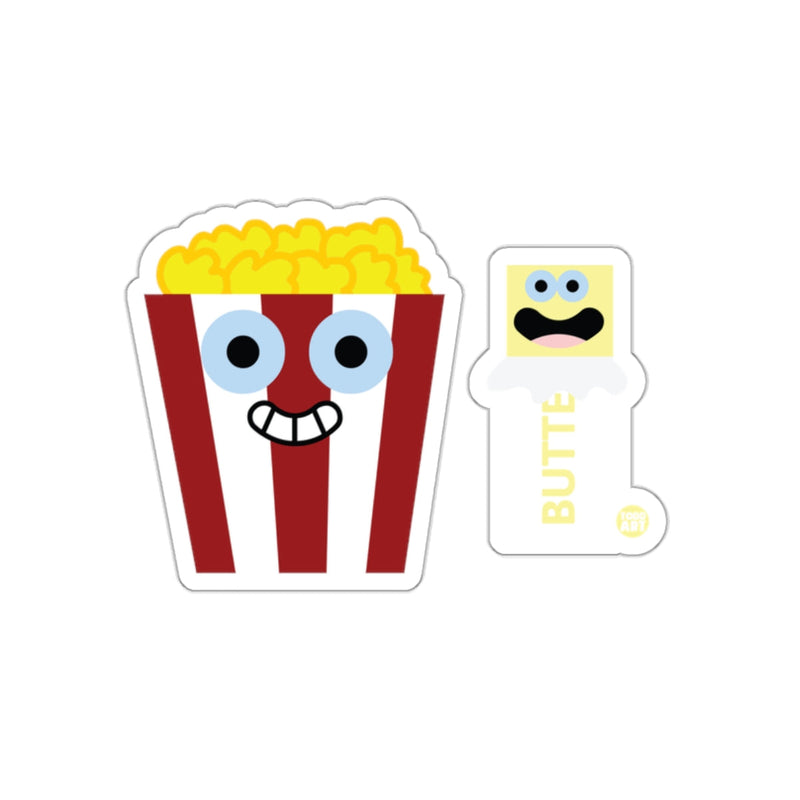 Load image into Gallery viewer, Cute Popcorn and Butter Cartoon Sticker Pack
