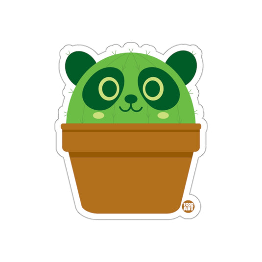 Cute Cactus Panda Bear Art Pot Sticker Decal for Laptops