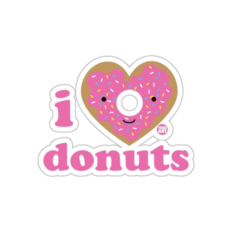 Load image into Gallery viewer, I Love Donuts Cute Pink Sprinkles Heart Sticker
