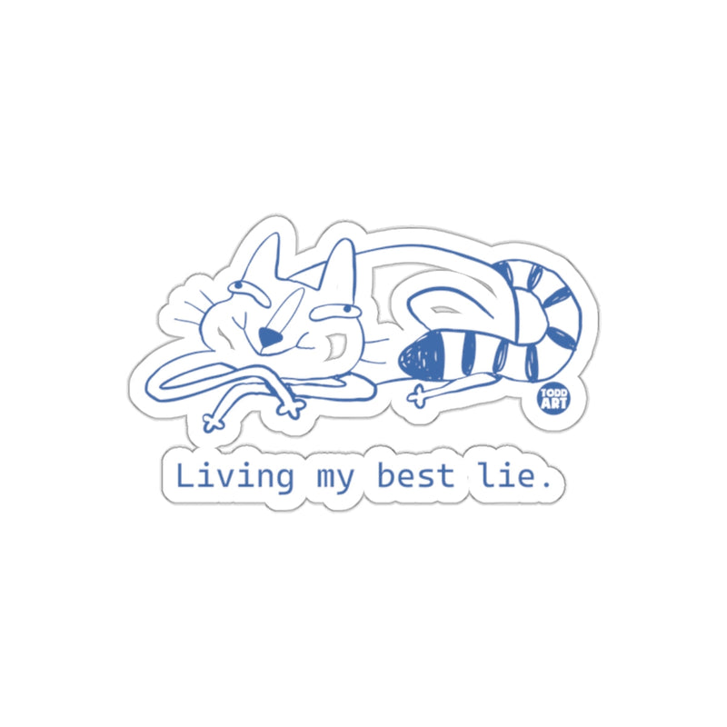 Load image into Gallery viewer, Living My Best Lie Sticker Perfect for Cat Lovers
