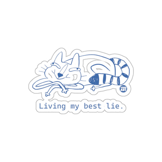 Living My Best Lie Sticker Perfect for Cat Lovers