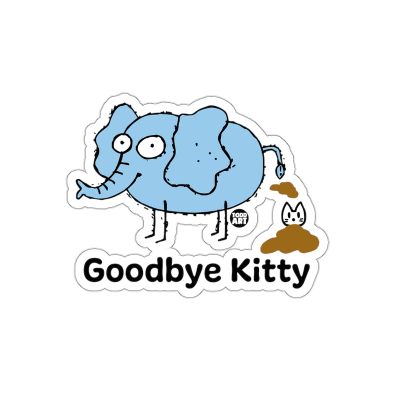 Load image into Gallery viewer, Goodbye Kitty Elephant Sticker with Funny Design

