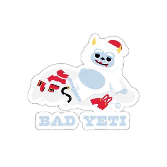 Naughty Yeti in Santa Hat Design Christmas Sticker