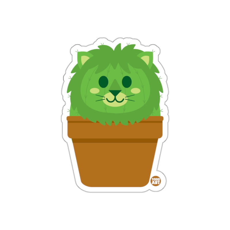 Load image into Gallery viewer, Adorable Lion Face Potted Cactus Sticker 
