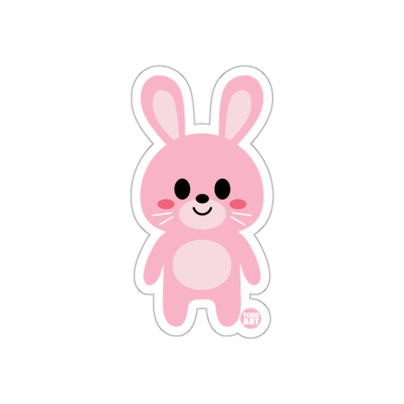 Load image into Gallery viewer, Cute Pink Bunny with Whiskers Design Sticker
