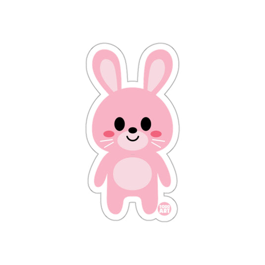 Cute Pink Bunny with Whiskers Design Sticker