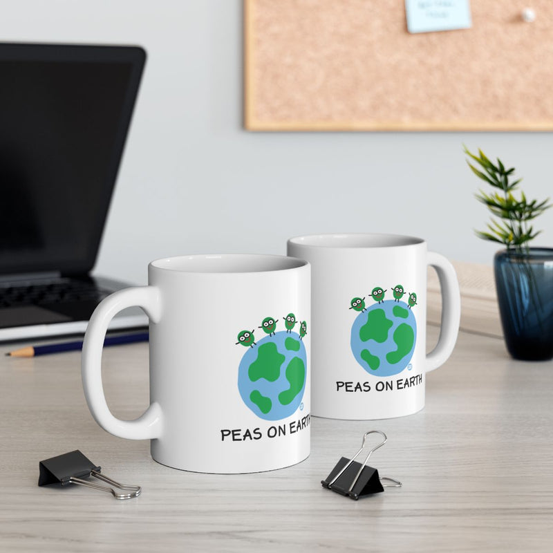 Load image into Gallery viewer, Cute Peas on Earth Motivational Office Mug
