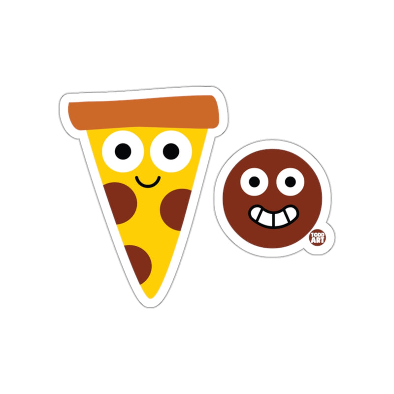 Load image into Gallery viewer, Smiling Pizza Slice with Happy Cookie Sticker Set
