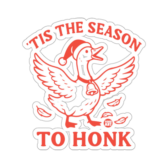 TIS THE SEASON TO HONK Santa Goose festive red design 