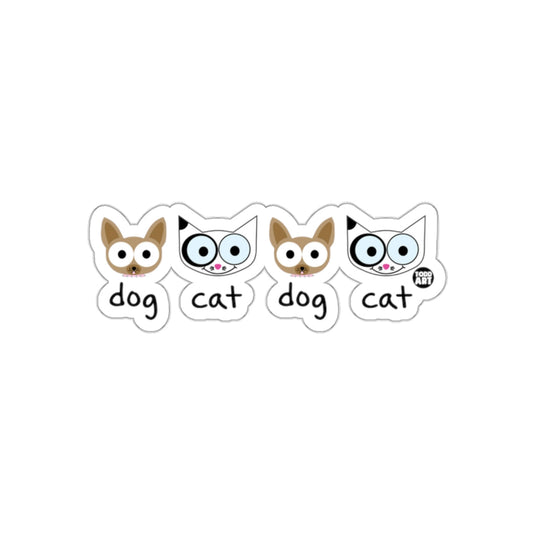 Dog Cat Cartoon Pattern Sticker for Animal Lovers