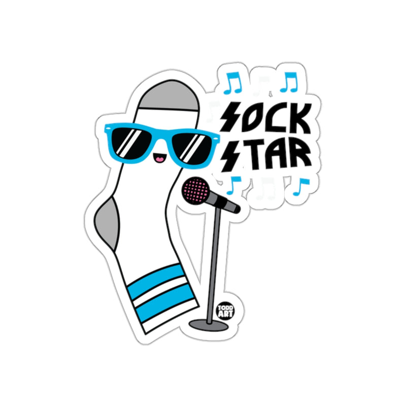 Load image into Gallery viewer, Sock Star Singing Cartoon with Sunglasses Sticker
