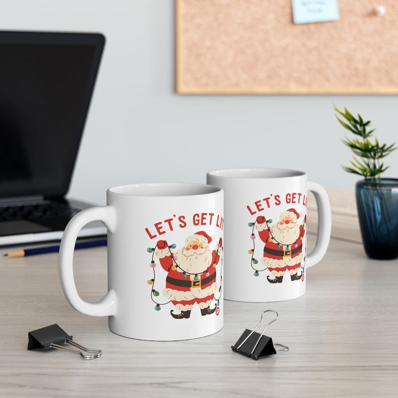 Load image into Gallery viewer, Festive Santa Let's Get Lit Coffee Mug Christmas Gift
