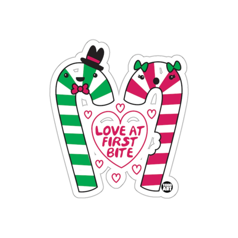 Load image into Gallery viewer, Love at First Bite Candy Cane Couples Sticker
