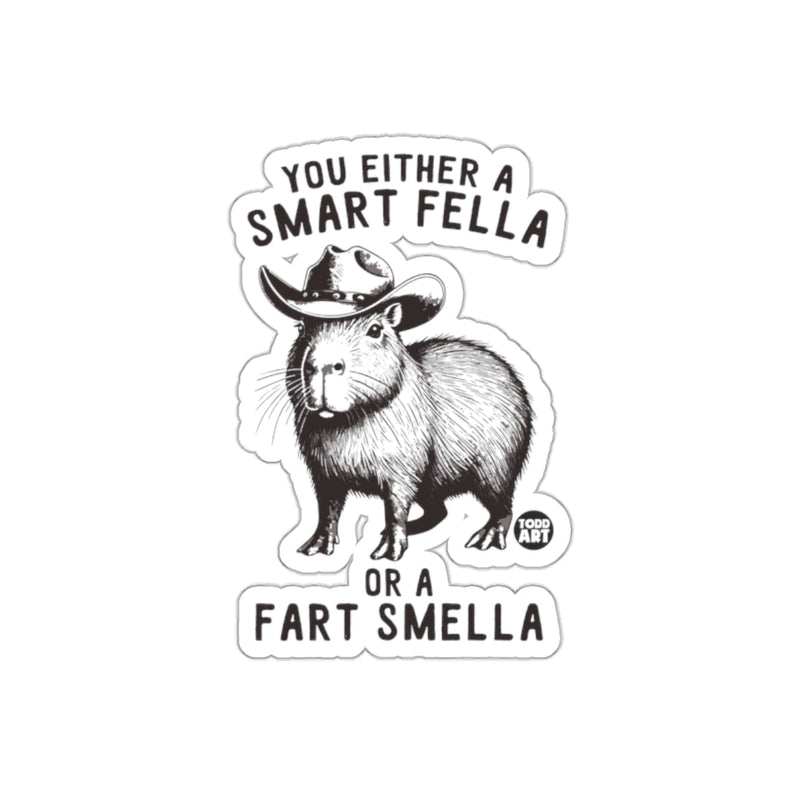 Load image into Gallery viewer, You Either a Smart Fella or a Fart Smella sticker
