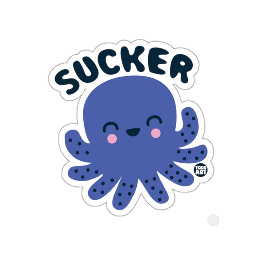 Cute Sucker Octopus Sticker with Happy Cartoon Art