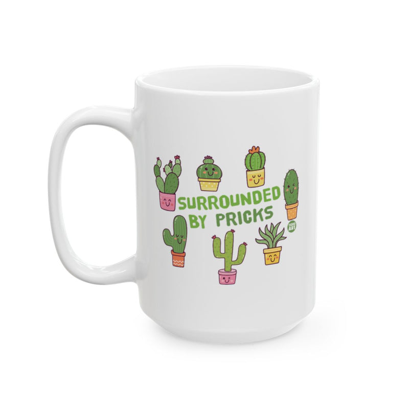 Load image into Gallery viewer, Surrounded By Pricks Fun Cactus Design Mug

