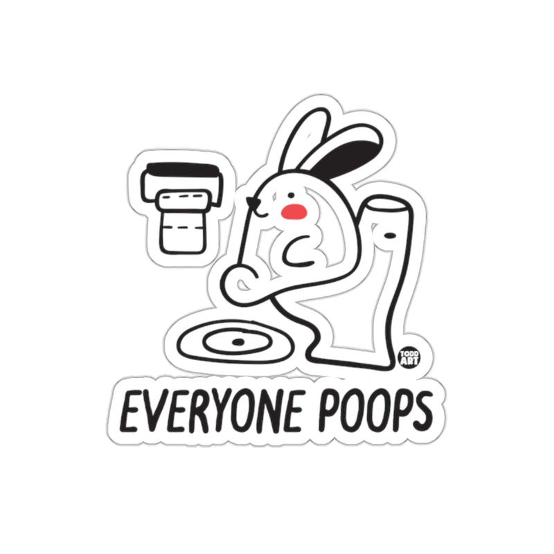 Load image into Gallery viewer, Everyone Poops Bunny Toilet Humor Funny Bathroom sticker

