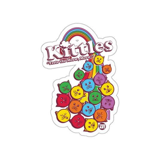 Kittles Taste the Meow Meow Colorful Cats Sticker