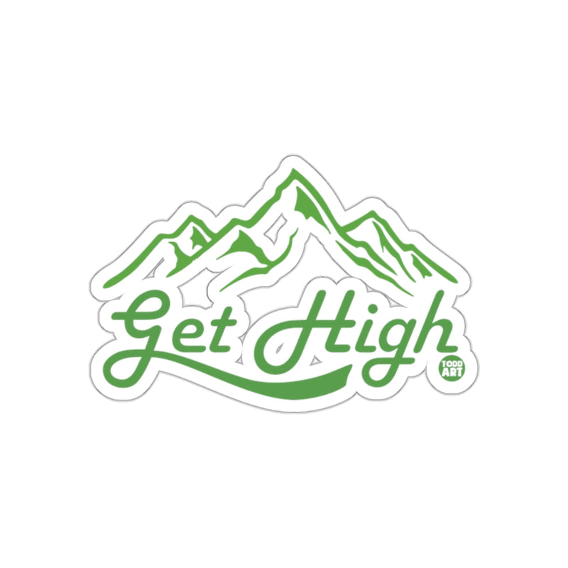 Load image into Gallery viewer, Get High in the Mountains Green Inspired Art sticker
