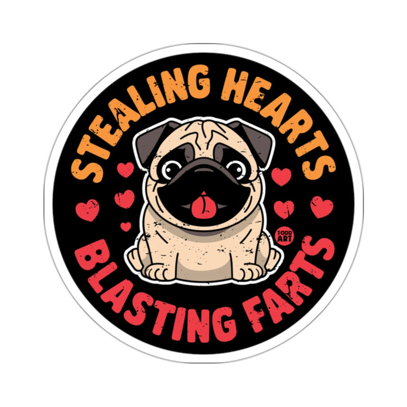 Load image into Gallery viewer, Pug Dog Stealing Hearts Blasting Farts Funny 
