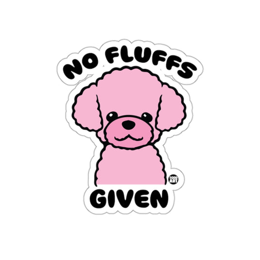 No Fluffs Given Pink Dog Sticker Cute Poodle Graphic Art