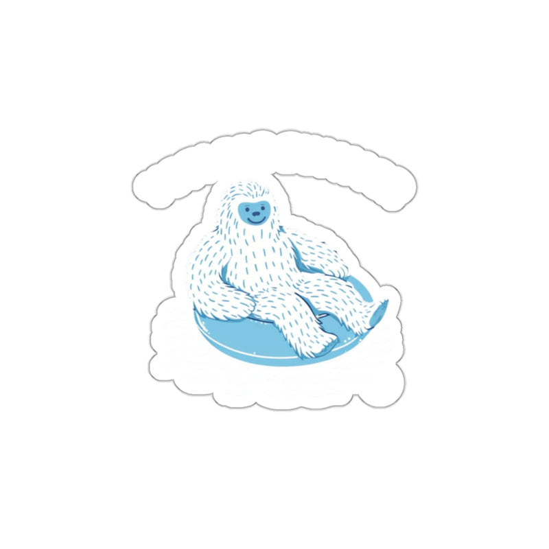 Load image into Gallery viewer, Adorable Yeti Sliding Down Snow Cloud Sticker
