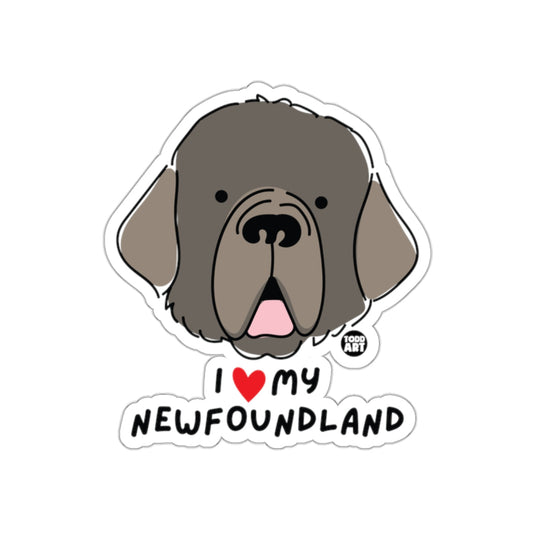 I Love My Newfoundland Dog Sticker for Pet Lovers