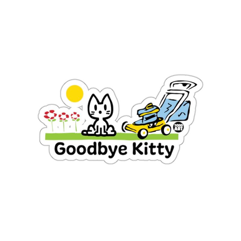 Load image into Gallery viewer, Goodbye Kitty Lawn Mower Cartoon Sticker

