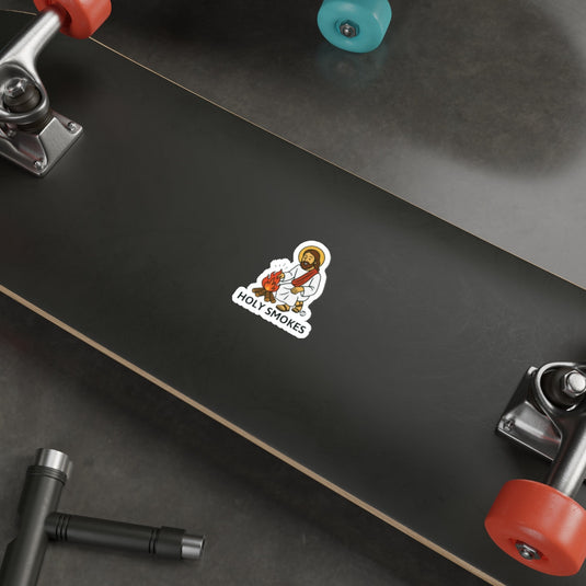 Holy Smokes Funny Skateboard Sticker Accessory