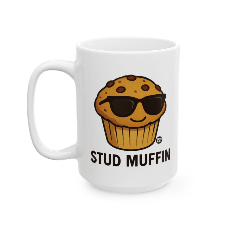 Load image into Gallery viewer, Stud Muffin Coffee Mug with Cute Sunglasses Design
