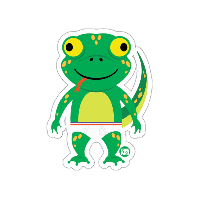 Load image into Gallery viewer, Cute Green Frog Character with Yellow Spots Sticker
