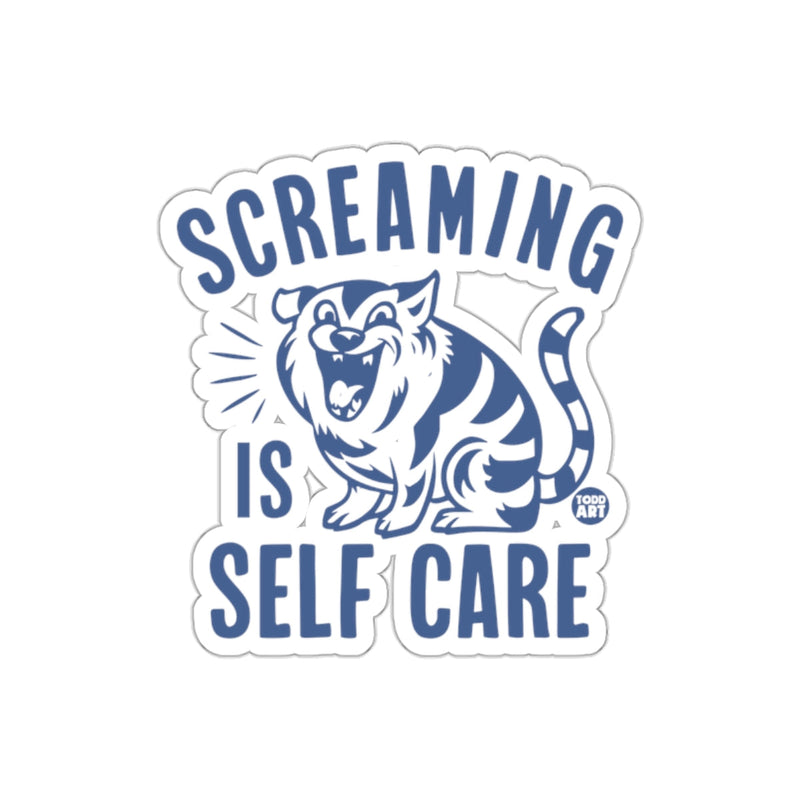 Load image into Gallery viewer, Screaming is Self Care Animated Cat Sticker

