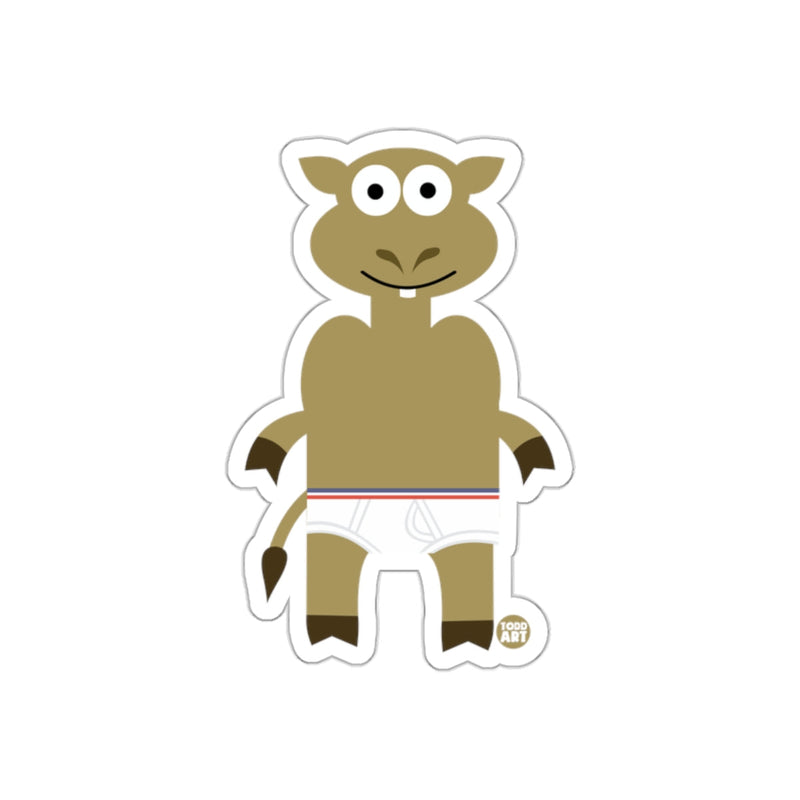Load image into Gallery viewer, Funny Cartoon Goat in Underwear Sticker for Kids

