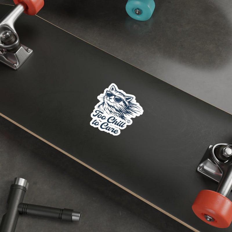 Load image into Gallery viewer, Cat Sunglasses Too Chill to Care sticker 
