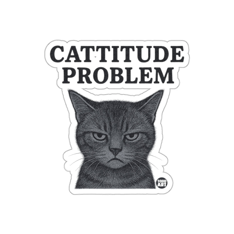 Load image into Gallery viewer, Cattitude Problem With Grumpy Cat Art by Todd Art sticker
