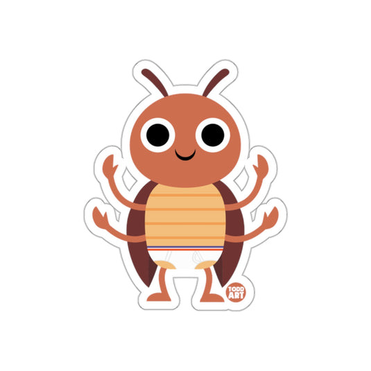 Cute Cartoon Insect with Diaper Todd Art Sticker