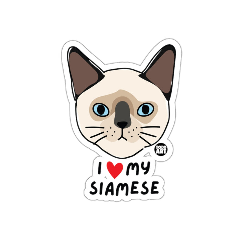 Load image into Gallery viewer, Cute Siamese Cat Sticker I Love My Siamese Sticker
