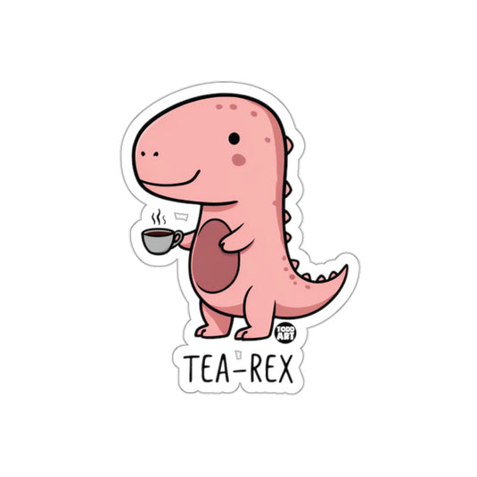 Cute Tea Rex Dinosaur With Coffee Sticker