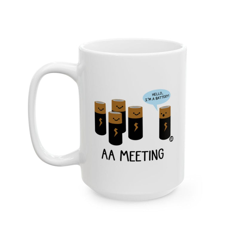 Load image into Gallery viewer, AA Meeting Funny Coffee Mug for a Fun Conversation
