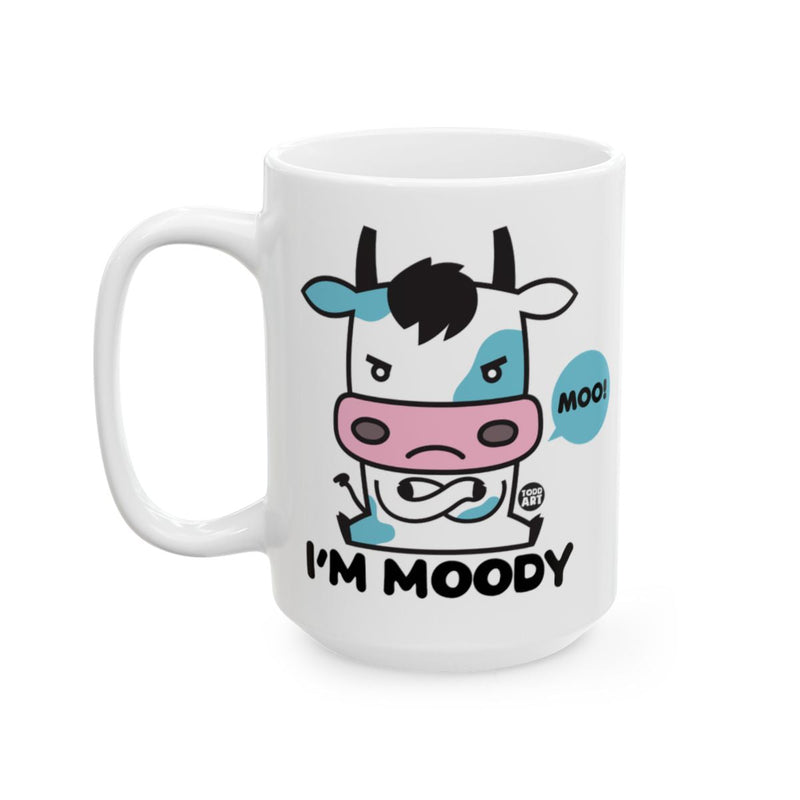 Load image into Gallery viewer, I'm Moody Cow Cartoon Print Coffee Mug
