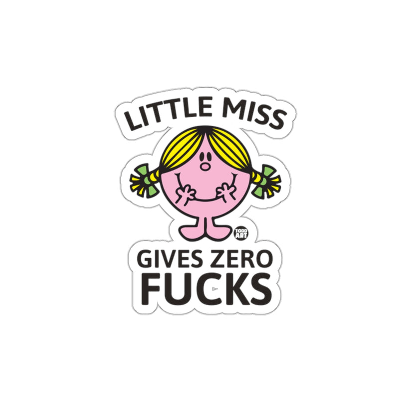 Load image into Gallery viewer, Little Miss Gives Zero Fucks Funny Sticker Decal

