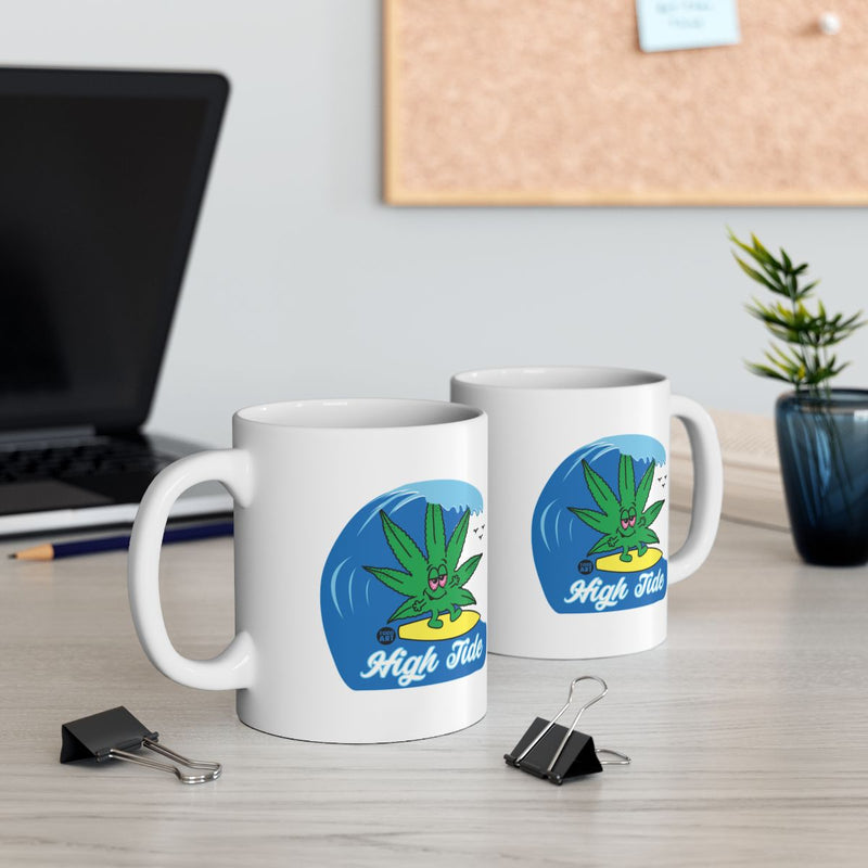 Load image into Gallery viewer, Fun High Tide Cannabis Leaf Design Coffee Mug
