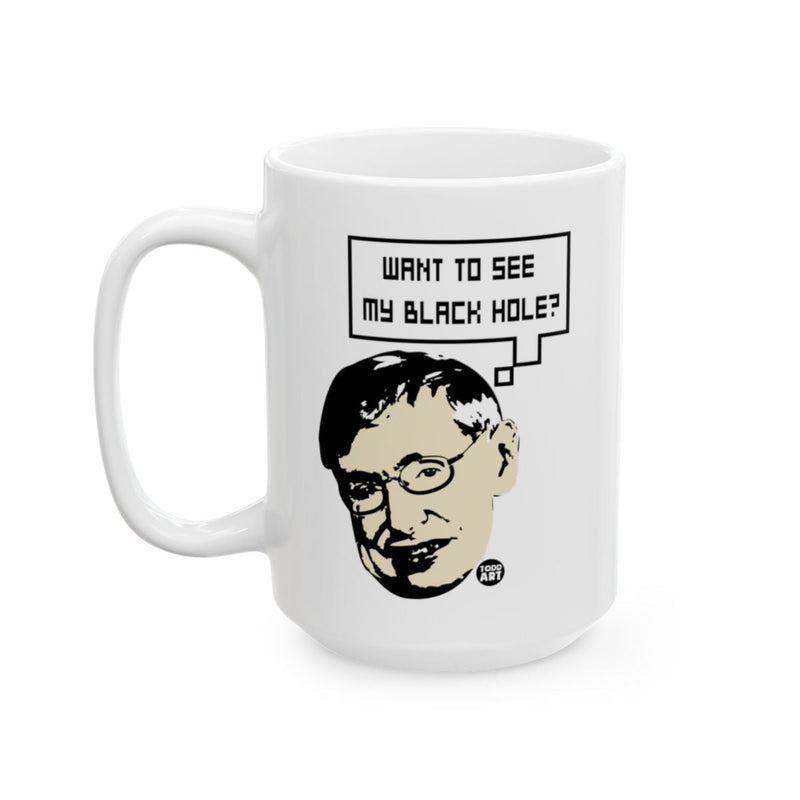 Load image into Gallery viewer, Funny Stephen Hawking Inspired Black Hole Mug
