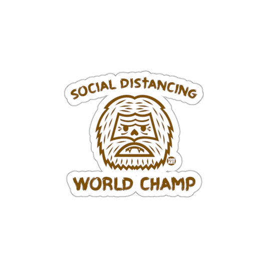 Social Distancing World Champ Sticker Quarantine Fun