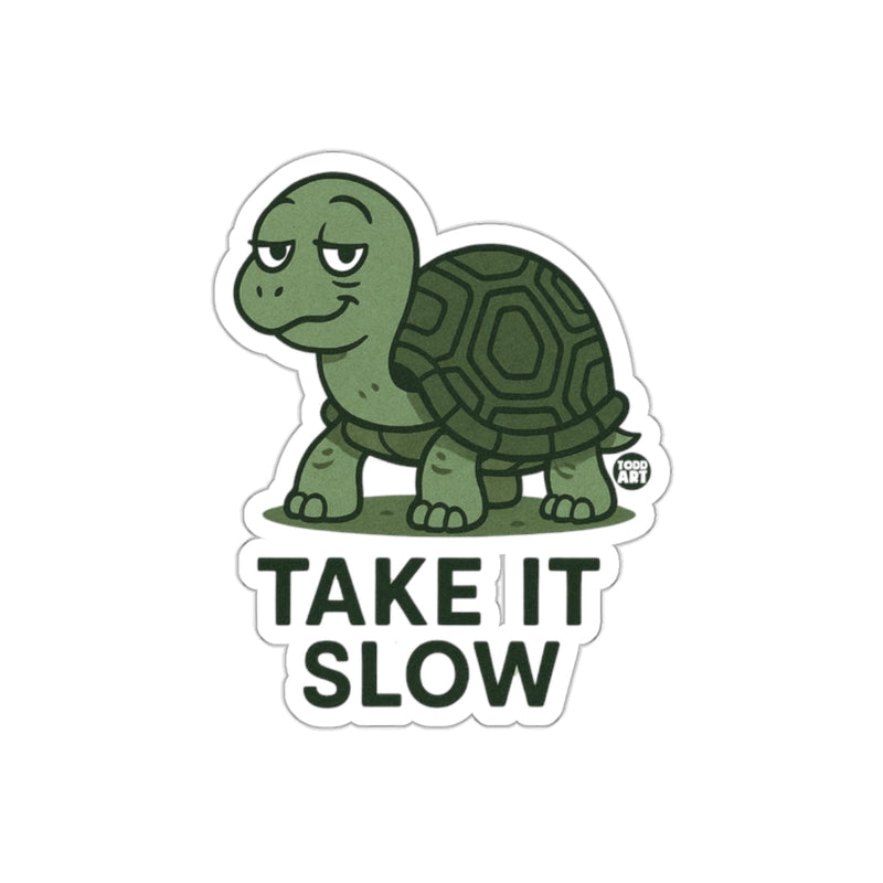 Load image into Gallery viewer, Take It Slow Turtle Sticker Detailed Art Design
