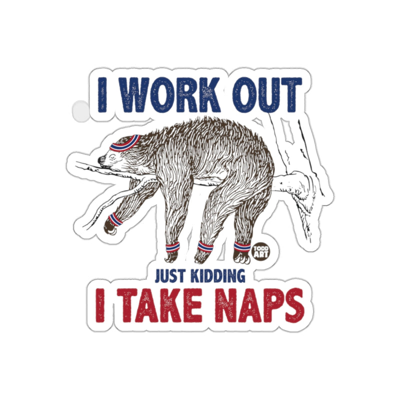 Load image into Gallery viewer, I Work Out Just Kidding I Take Naps Sloth Athlete sticker
